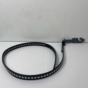 All Saints NWT Designer Luxury Black Belt with Gold Accents Medium
